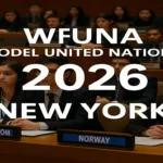 Delegados em conferência modelo ONU na WIMUN NY